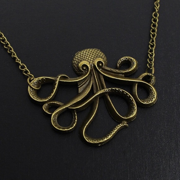 🔥Steampunk Octopus necklace. Antique silver color - Picture 3 of 6
